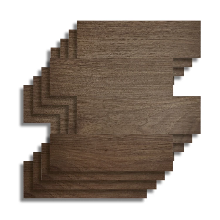 Zelfklevende 3D-wandpanelen met houteffect, 4 stuks
