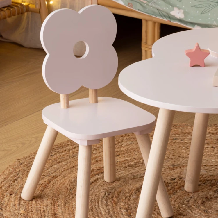 Chaise fleur rose pour enfant