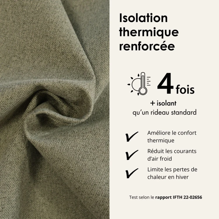 Rideau 100% occultant thermique phonique chiné