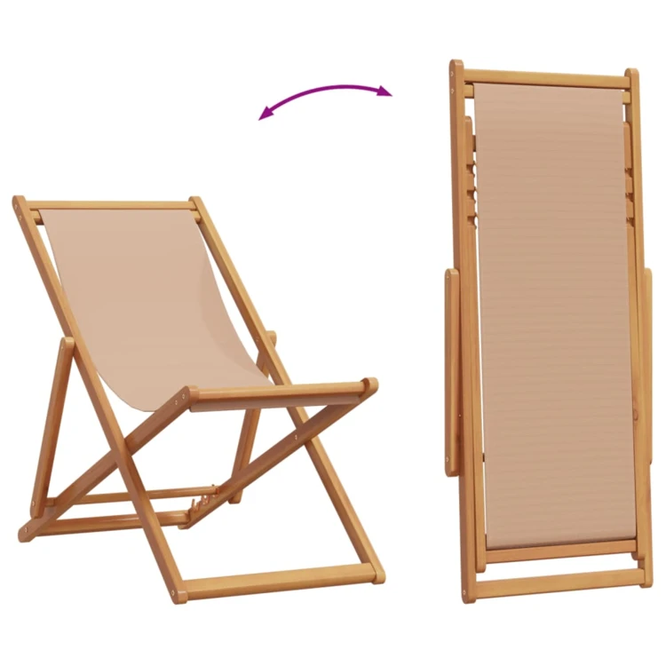 Chaise de plage pliante en bois avec dossier réglable