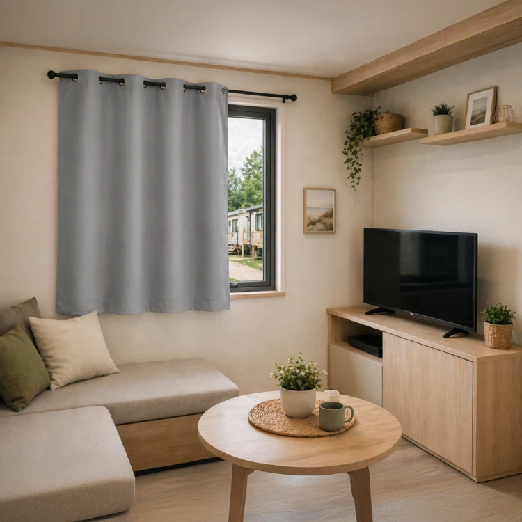 Rideau mobil home 100% occultant fenêtres et baies vitrées