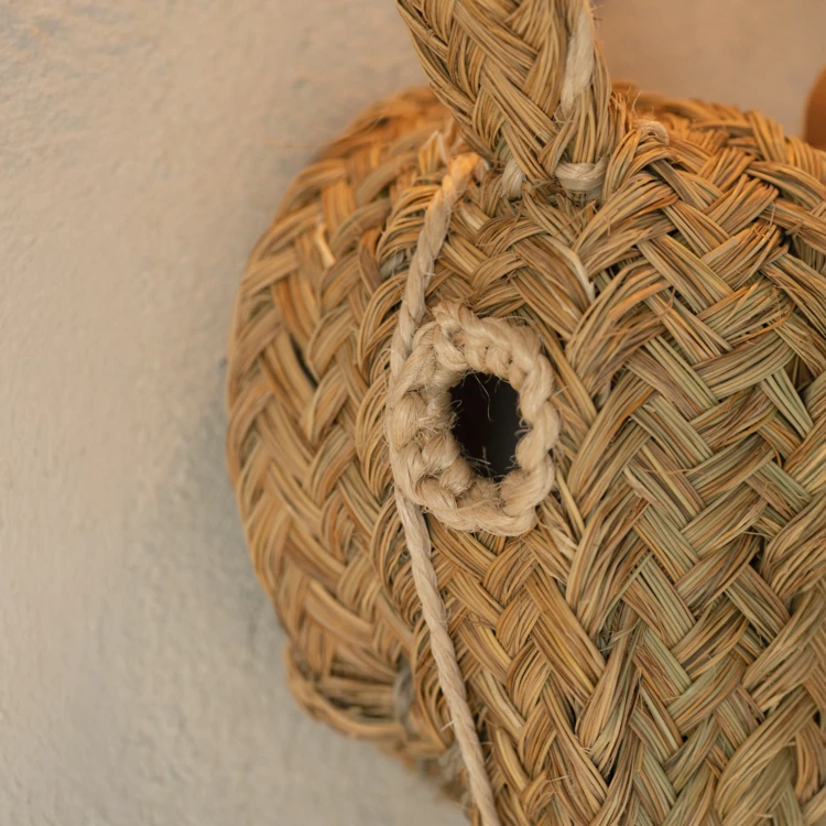 Déco murale tête d'âne en paille XL