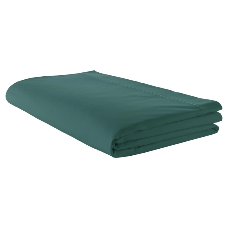 Drap plat piqué uni en percale de coton