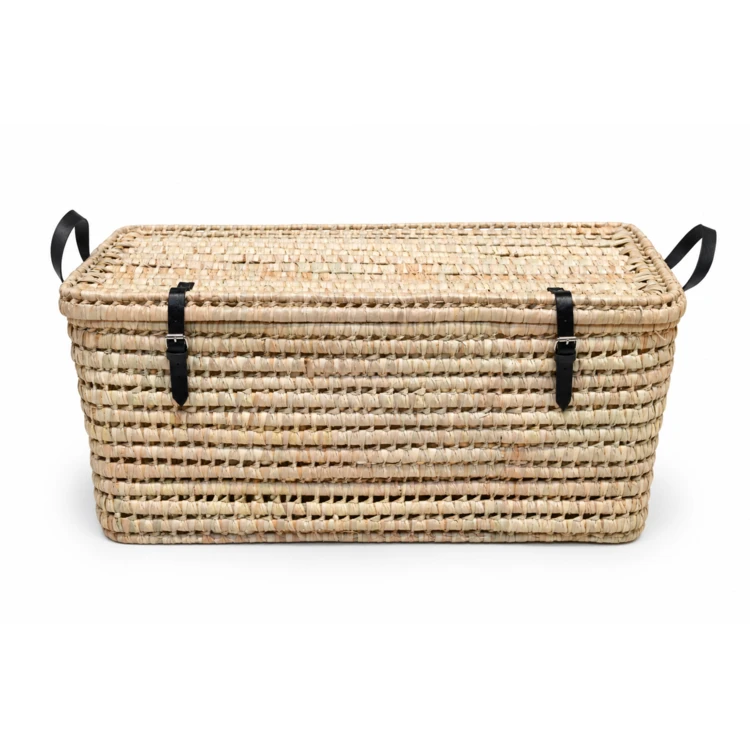Malle de rangement fermeture cuir
