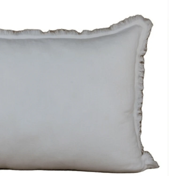 Coussin à franges en coton