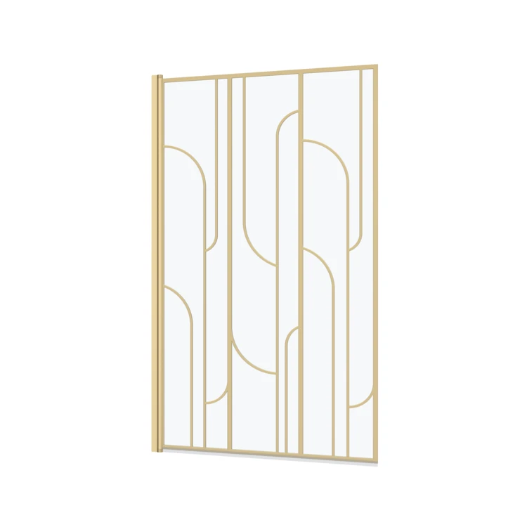 Pare-baignoire rabattable en verre trempé sérigraphié Art déco