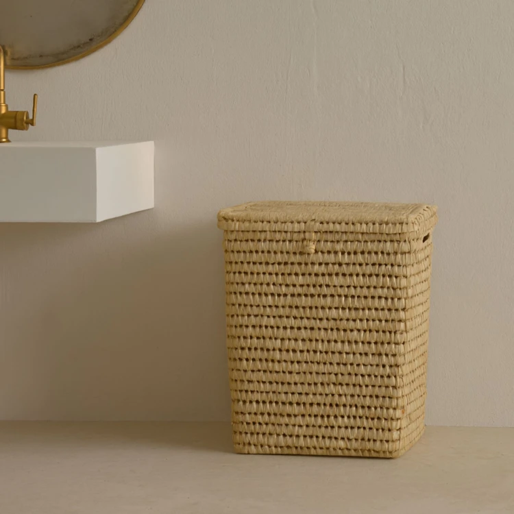 Cestino per la biancheria rettangolare con design di palma