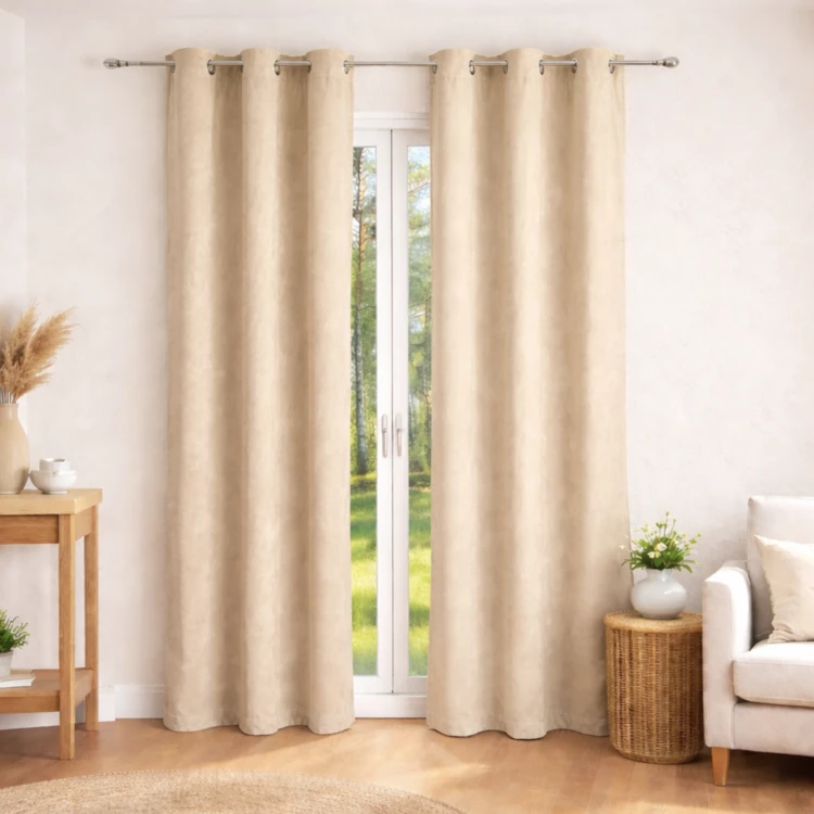 Rideau uni effet daim