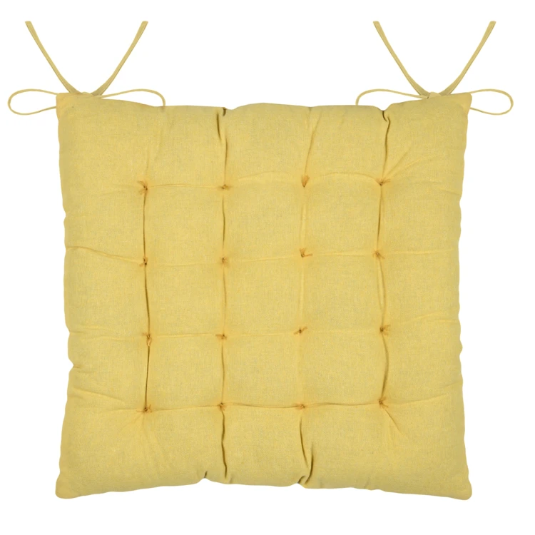 Galette de chaise polycoton matelassée à rayures