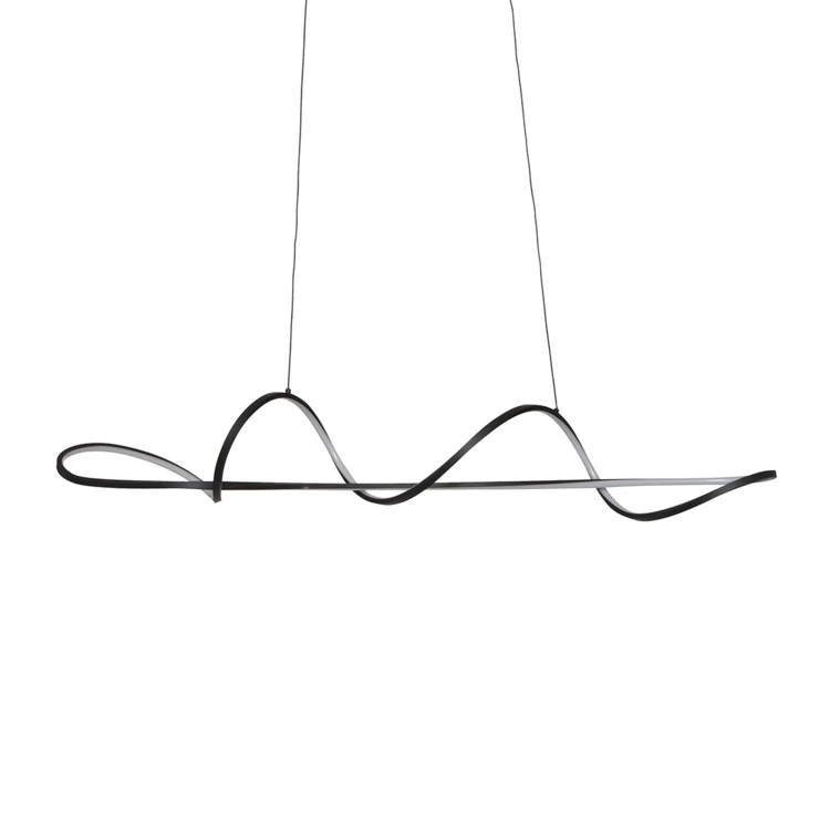 Suspension LED design ondulé en aluminium