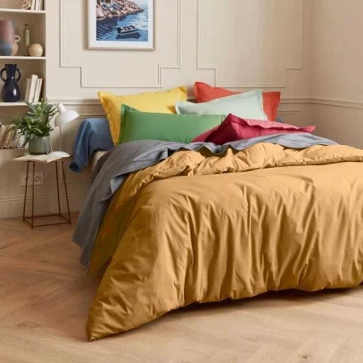 Taie d'Oreiller Unie en 100 % Coton