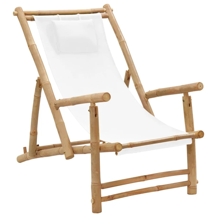 Chaise longue pliante en bambou