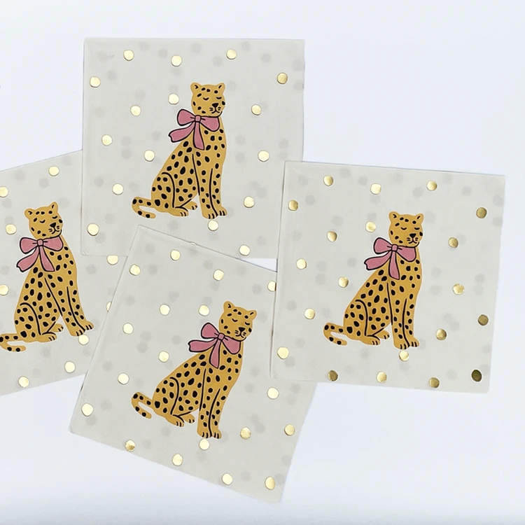Papierservietten mit Leoparden-Schleifenmuster - 20er-Set