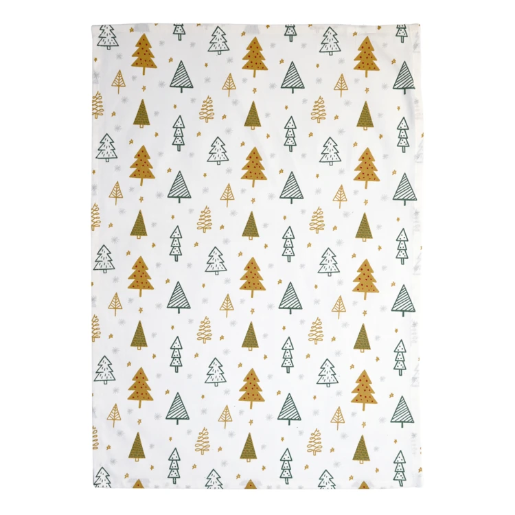 Torchons de cuisine motifs sapins en coton