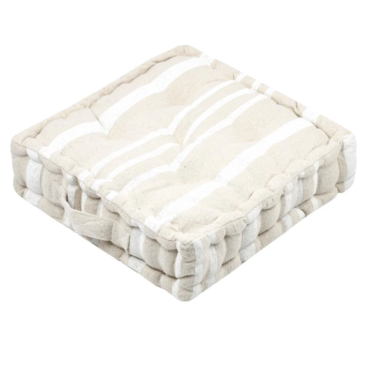 Coussin de sol 100% coton épais et moelleux à rayures