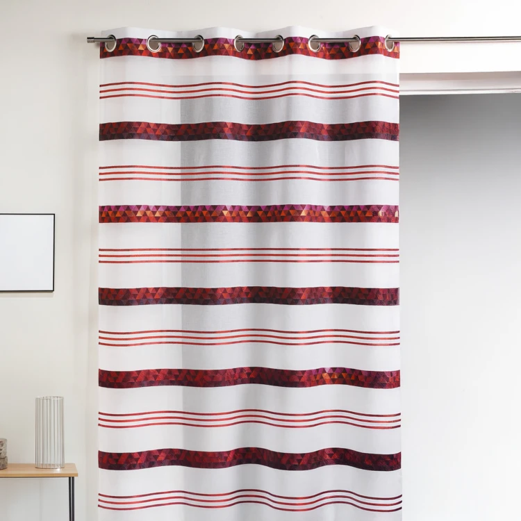 Visillo Jacquard en estameña geométrico