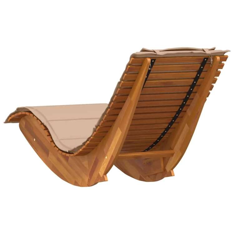 Chaise longue à bascule ergonomique avec coussin et appuie-tête
