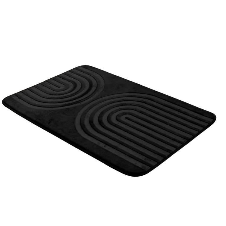 Tapis de bain antidérapant en microfibre à relief graphique