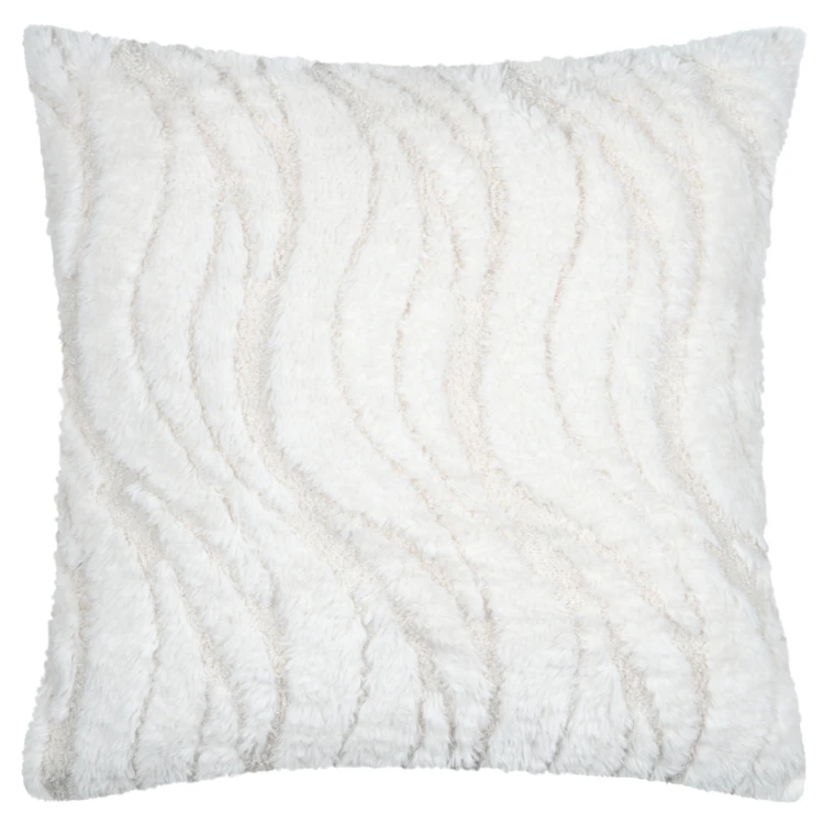 Coussin effet fourrure vagues