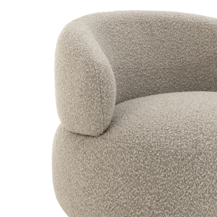 Fauteuil pivotant rond en bouclette