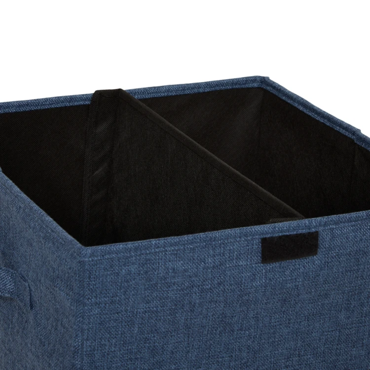 Panier à linge pliable en panneau de fibres de bois et polyester
