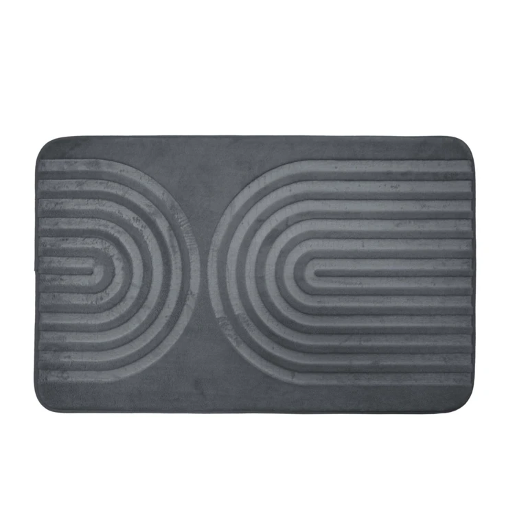 Tapis de bain antidérapant en microfibre à relief graphique