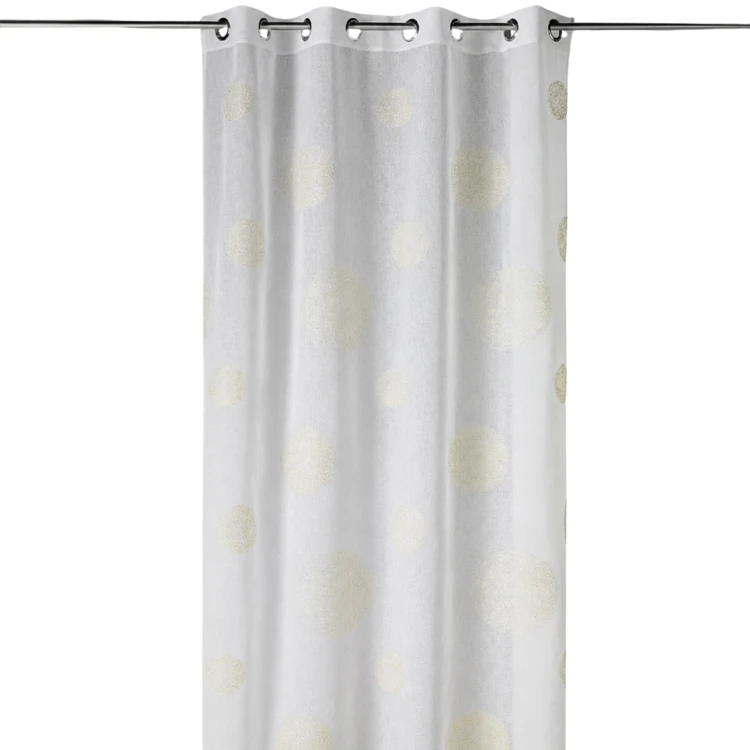 Voilage en Etamine Brodé ronds fils lurex brillants