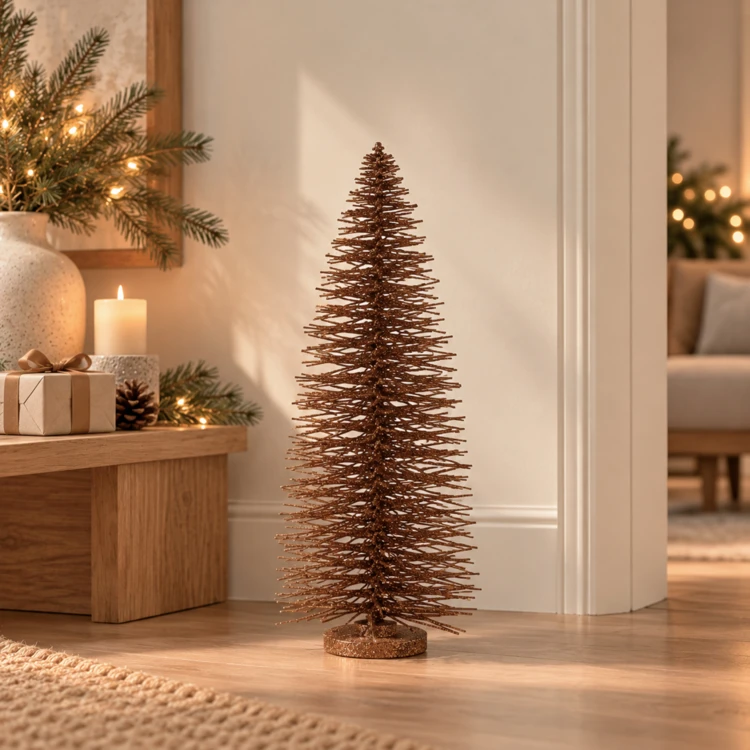 Sapin de Noël décoratif pailleté en bois
