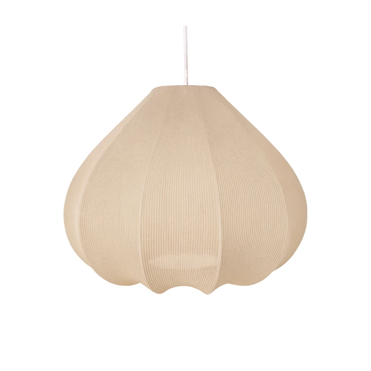 Abat-jour pour suspension en tissu texturé forme goutte