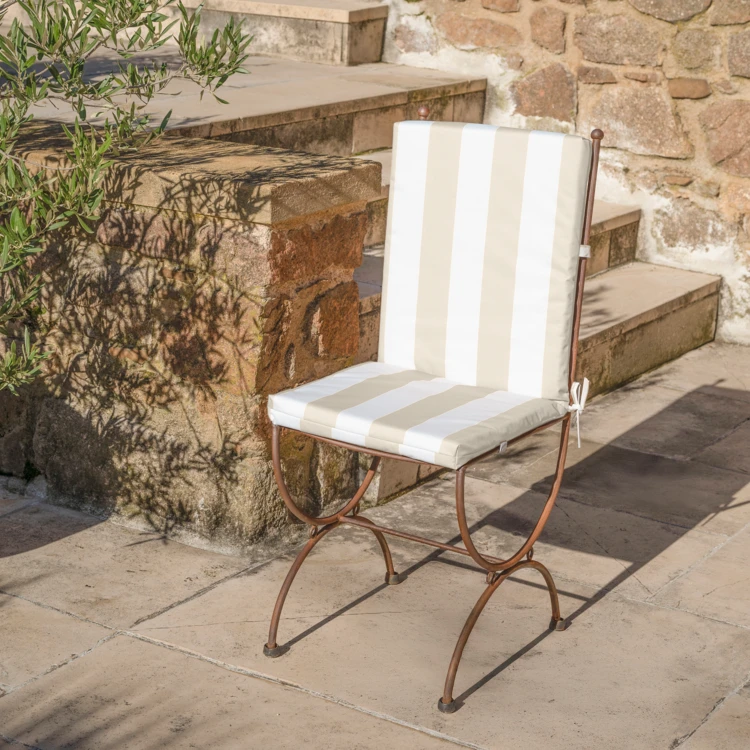Coussin de chaise assise et dossier imperméable  à rayures