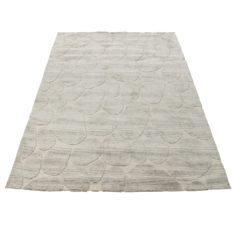 TAPIS MOTIF PIERRE POLYESTER BLEU GRIS