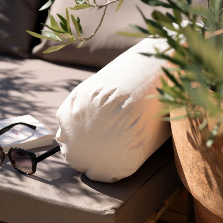 Traversin outdoor déhoussable en toile enduite imperméable