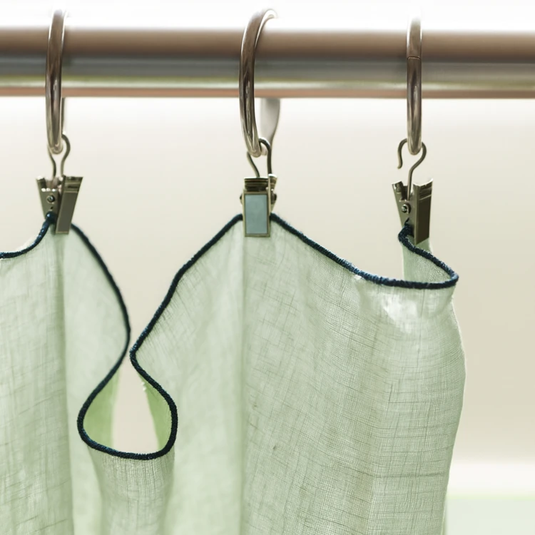 Rideau panneau à ajuster en lin finition bourdon