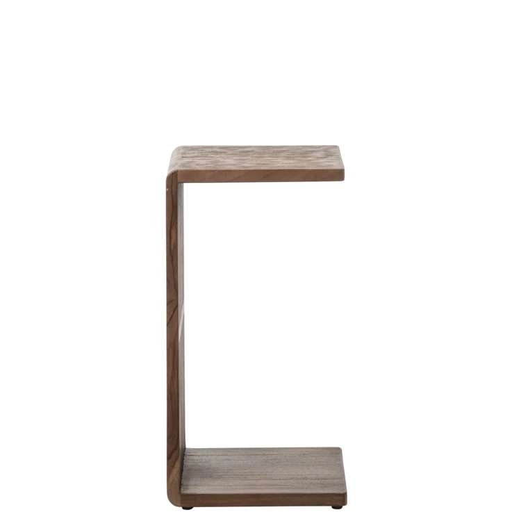 TABLE D'APPOINT À LATTES BOIS RECYCLÉ NOIR
