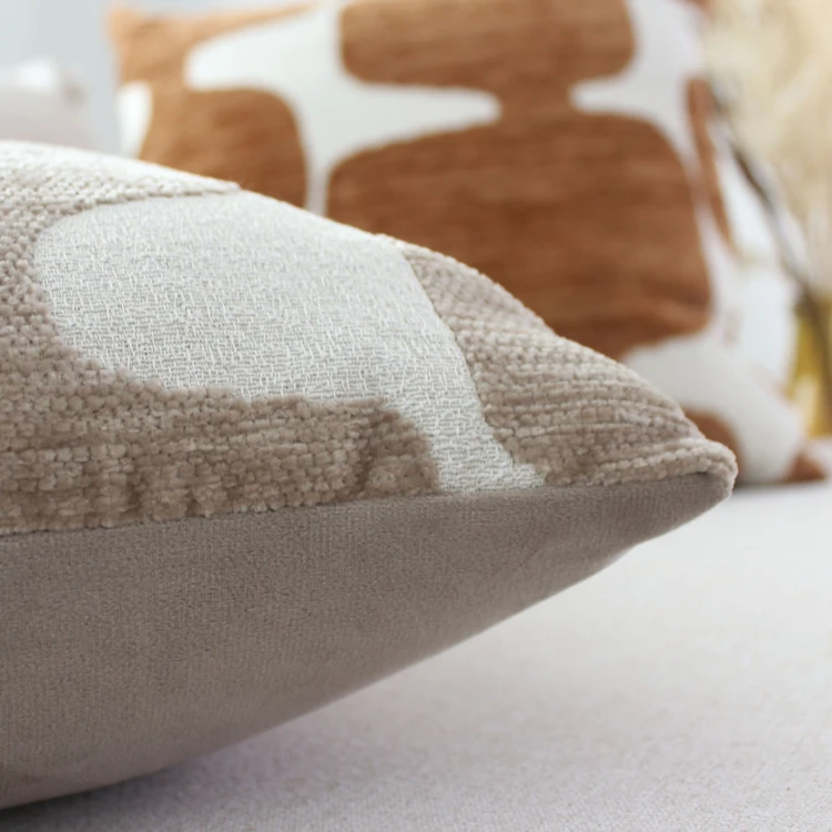Coussin décoratif déhoussable jacquard motif moderne