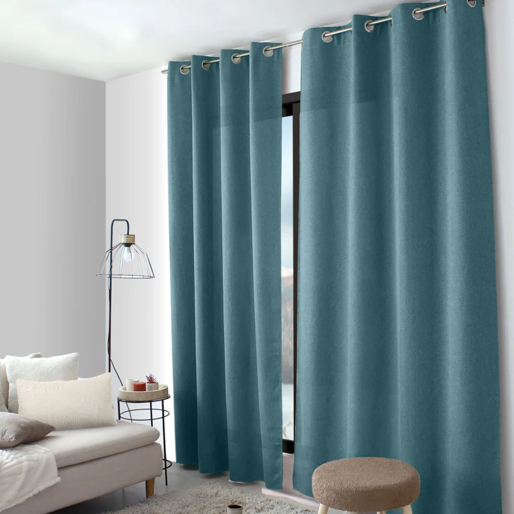 Rideau à oeillets en velours chenillé