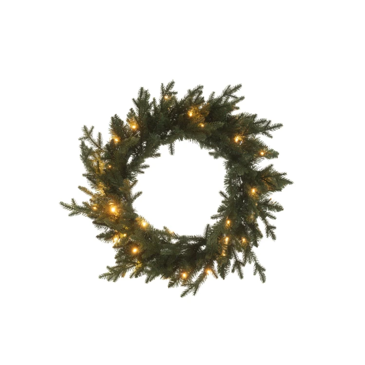 COURONNE 40 LED ROND PLASTIQUE VERT FONCÉ LARGE