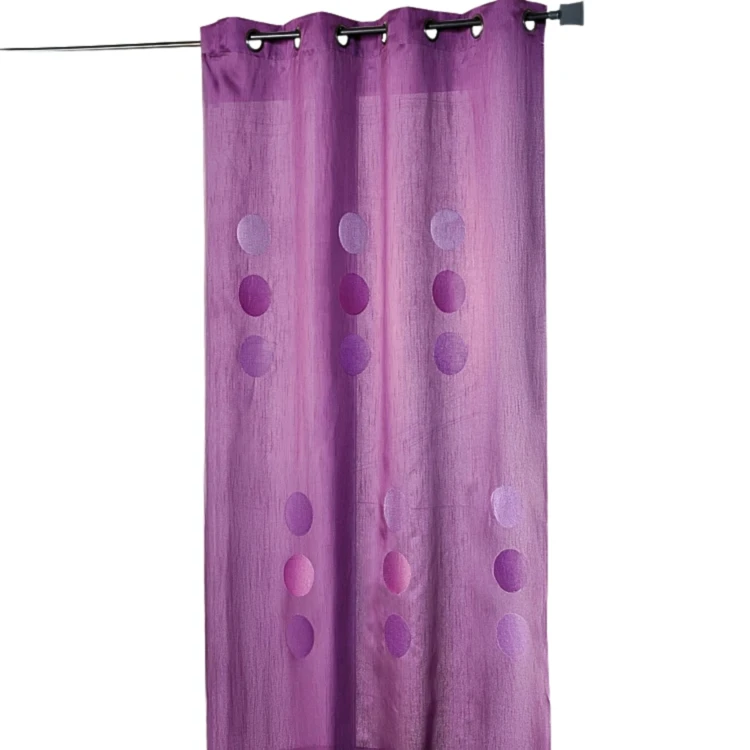 Cortina en tafetán shantung bordado grandes lunares