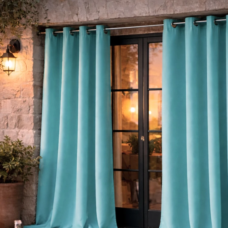 Rideau d'extérieur en tissu déperlant