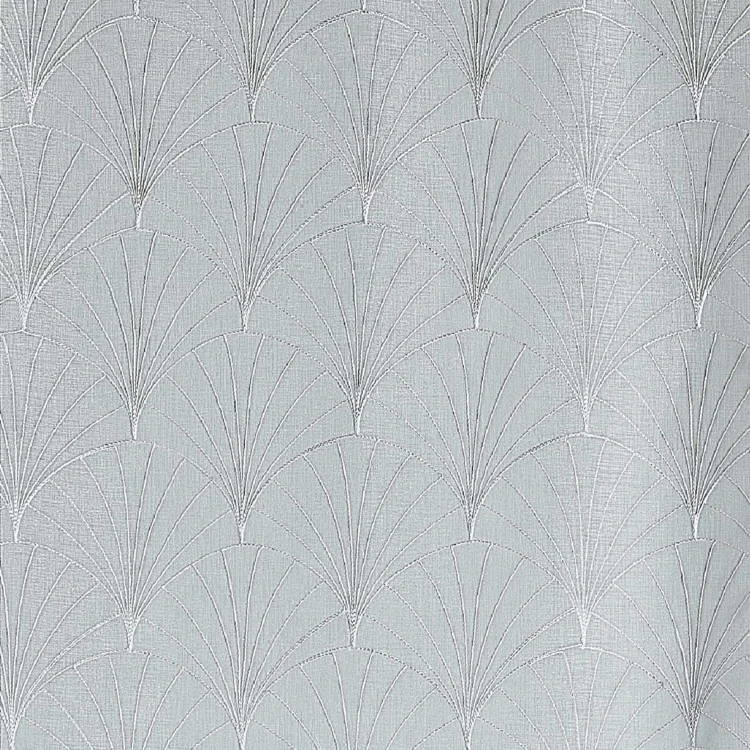 Par de pequeñas cortinas bordadas al estilo art déco