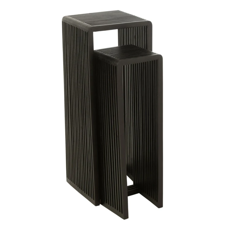 Meuble console gigogne cubique en teck lot de 2