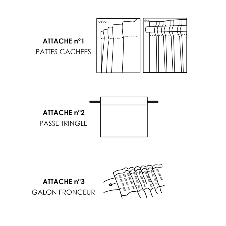 Tenda trasparente con ganci 3 in 1 effetto lino LUZ