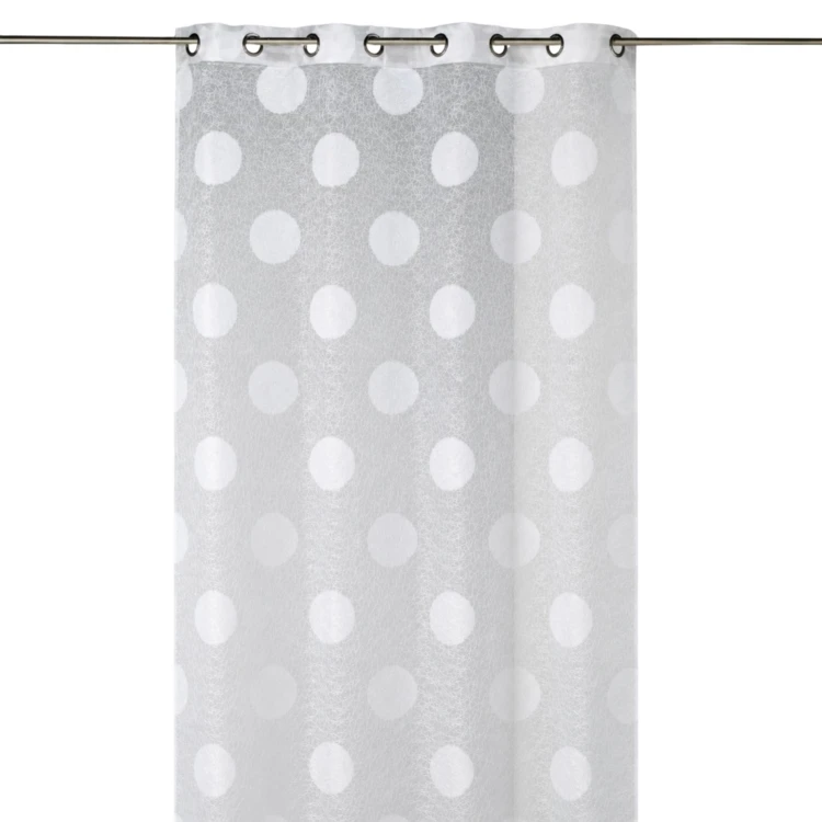 Voilage en Organza Jacquard brodé motif gros rond