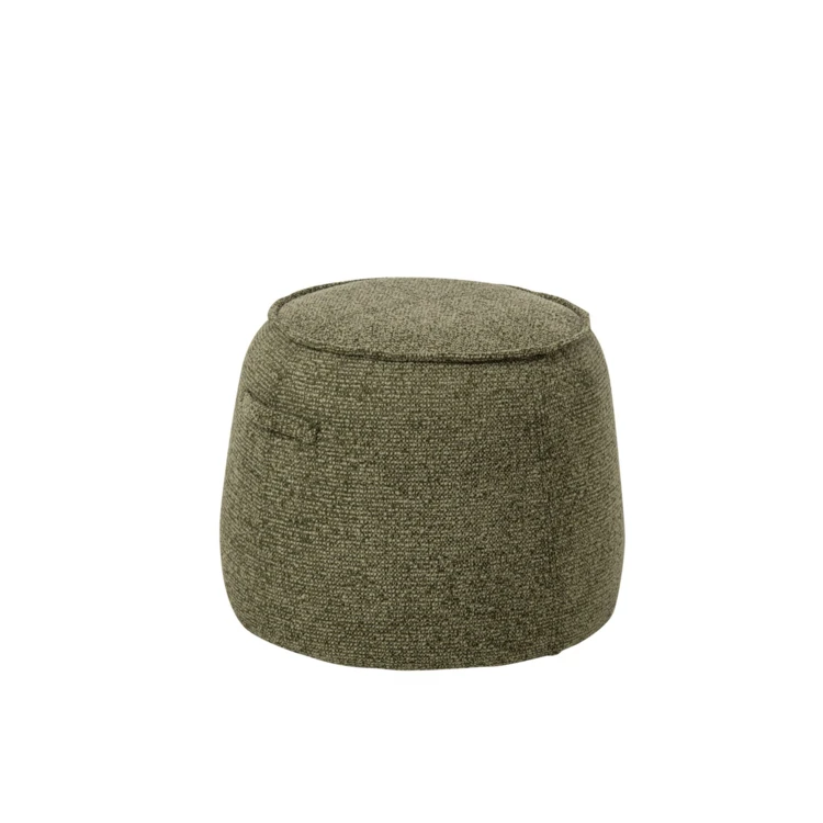 POUF ALEX CONTREPLAQUÉ/TISSU MARRON/ÉCRU