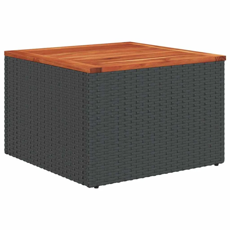Table basse de jardin en résine tressée et bois