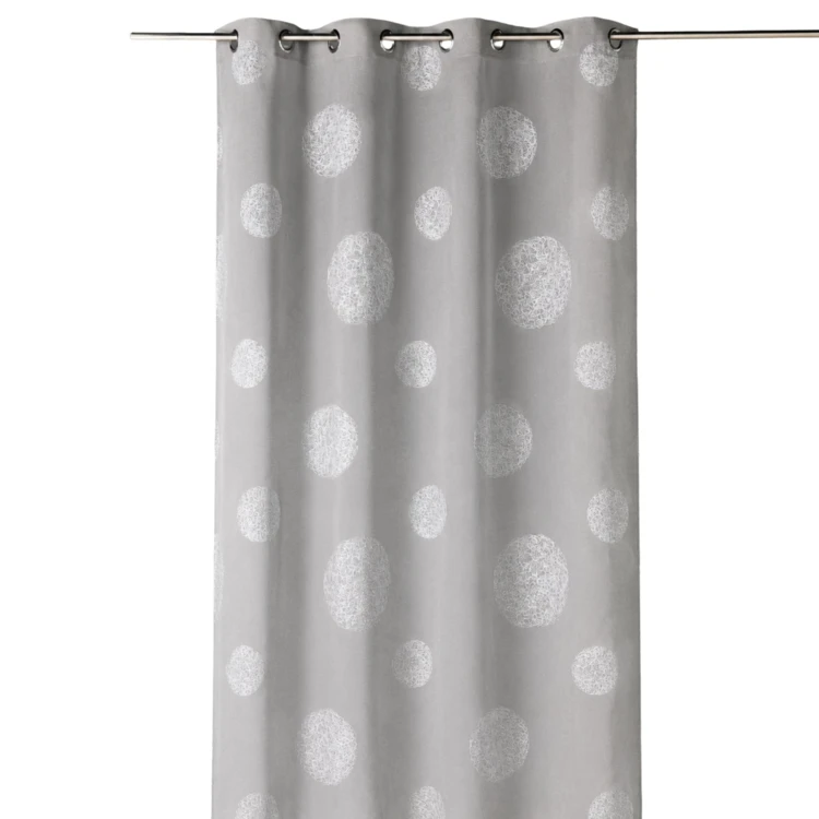 Voilage en Etamine Brodé ronds fils lurex brillants
