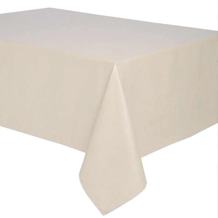 Nappe rectangulaire en polycoton enduit anti-tache unie