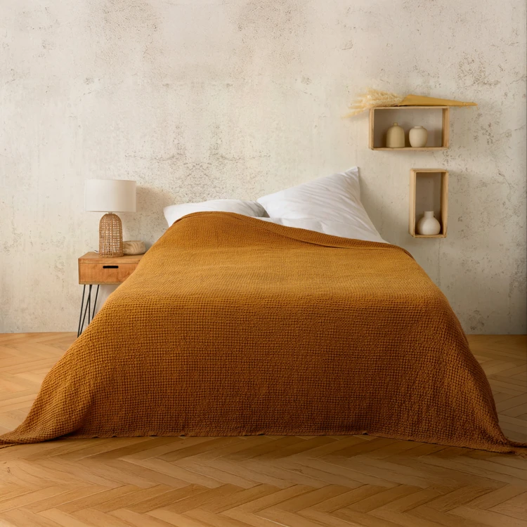 Plaid en coton nid d’abeille