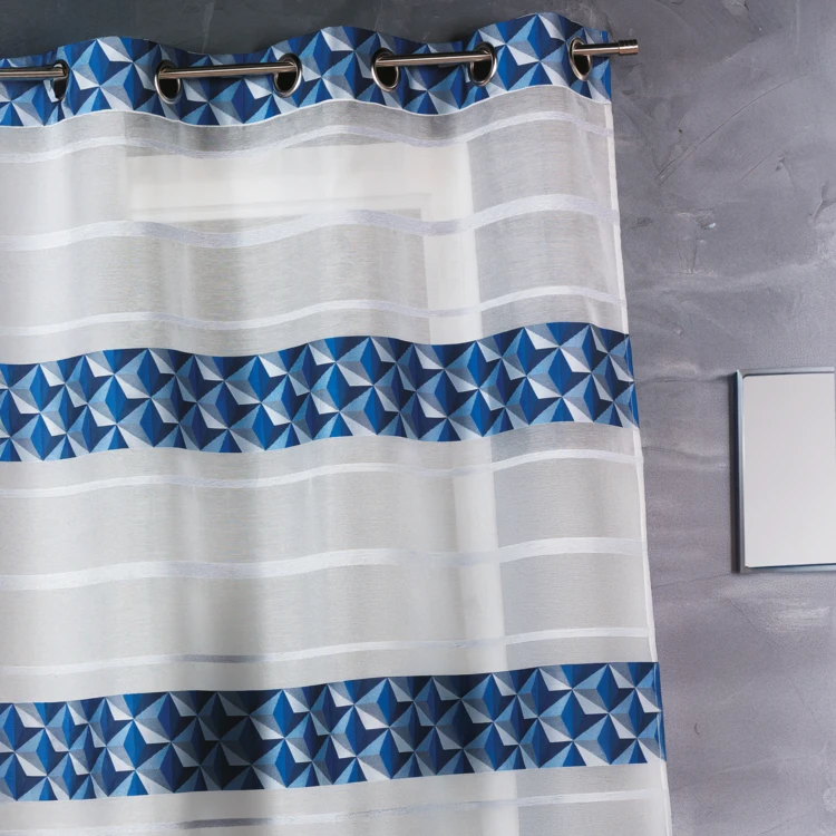 Voilage en jacquard fantaisie à rayures horizontales