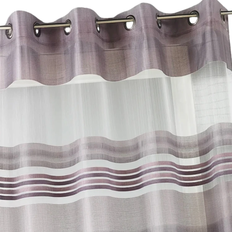 Voilage Organza rayures horizontales tissées